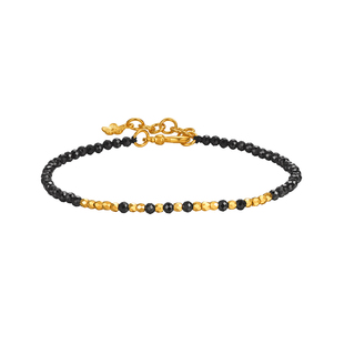 明牌珠宝黄金暗夜流光手串 晶韵系列足金尖晶石手链送女友AFK0443