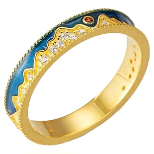 敦煌研究院敦煌层峦沙岭戒指 博物馆文创戒指S925银戒指轻奢简约