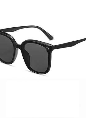 韩版明星墨镜女街拍时尚2025新款ins方框圆脸眼镜黑色大框太阳镜