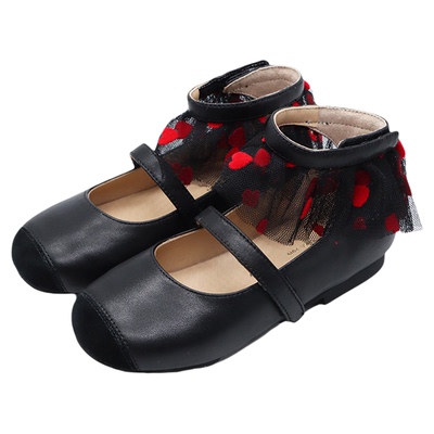 爱心花边舒适芭蕾公主鞋舞蹈鞋女