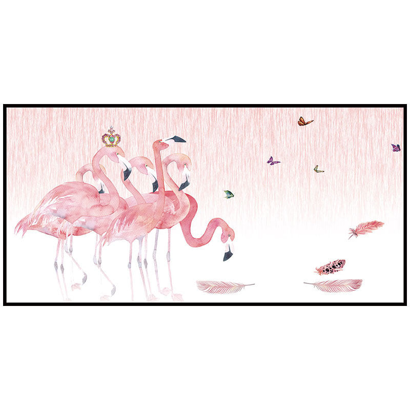 火烈鸟床头自粘墙贴卧室贴画墙贴