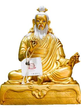 纯铜第一世敦珠法王七寸鎏金佛像