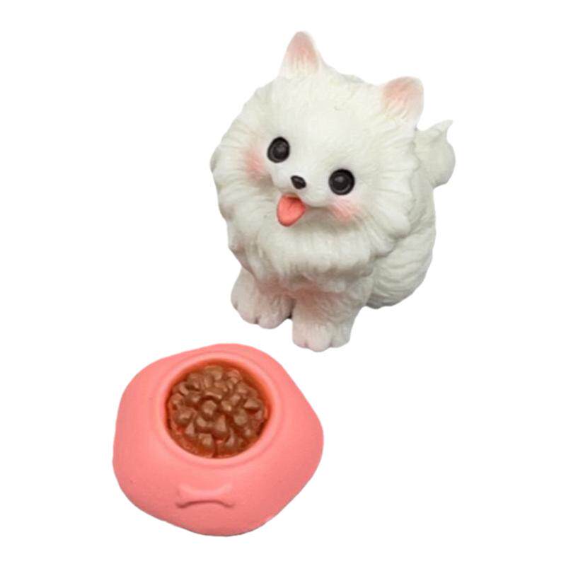 迷你动物仿真小狗狗泰迪柴犬萨摩模型办公桌面车载饰品微景观摆件