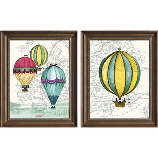 儿童房装饰画男孩女孩卧室墙面壁画床头画美式餐厅挂画卡通画气球