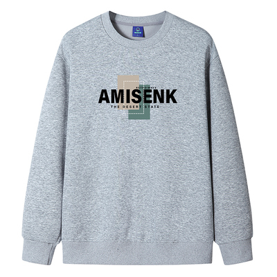 加绒加厚圆领卫衣学生宽松打底衫