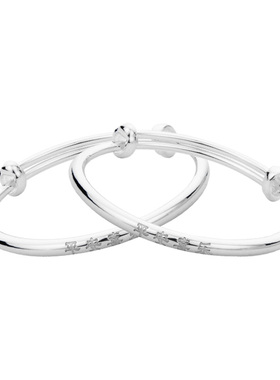 顺庆银楼足银999平安喜乐宝宝镯