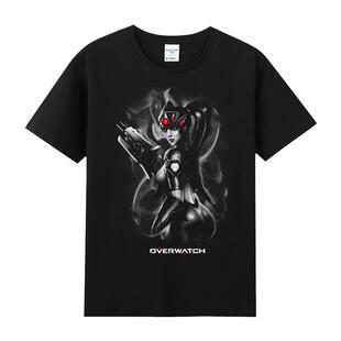 夏overwatch圆领纯棉T恤男半藏源氏守望先锋游戏周边衣服暴游戏雪