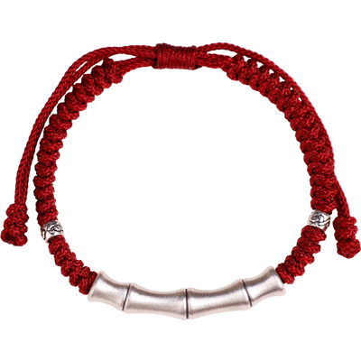 999足银复古竹节好运手链