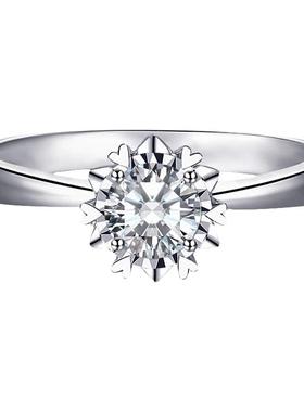 雪花爱心直臂碎钻戒指