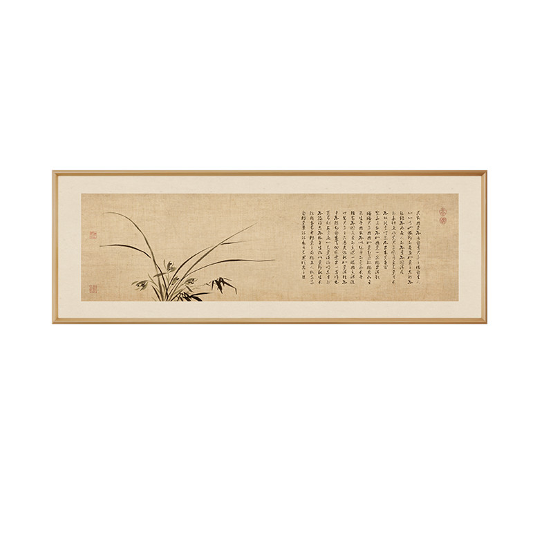 【宋氏美学】兰草沙发背景墙挂画