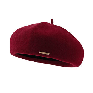 安可拉红色贝雷帽子女2024新款秋冬日系大头围显脸小复古画家帽潮