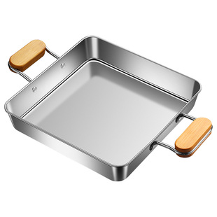 烤箱烤盘带把手柄304不锈钢烧烤架家用户外加厚烘焙烤肉专用网片