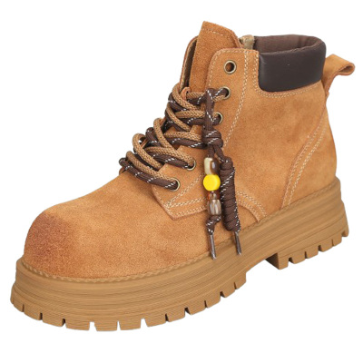 前掌加宽大码女鞋41到43秋冬新款真皮马丁靴厚底短靴女靴加绒棉鞋