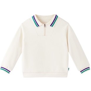 英氏儿童卫衣春秋春季POLO衫男童女童上衣2025春秋新款宝宝套头衫