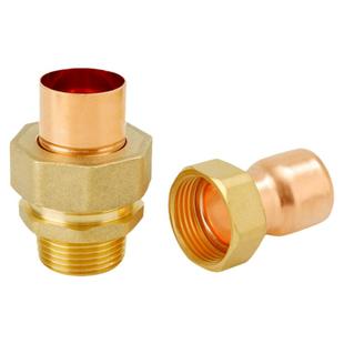 紫铜接头铜管承口外丝活接头4分紫铜管连接头焊接头内丝卡套22 28