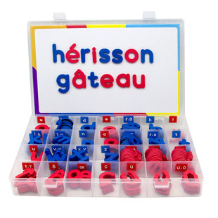 跨境出口法语磁力贴红蓝英语小写字母磁性贴拼玩磁贴磁吸益智教具