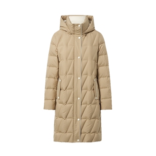 【长白山白鹅绒】ELSEWHERE珂思高蓬松保暖连帽长羽绒服女外套冬