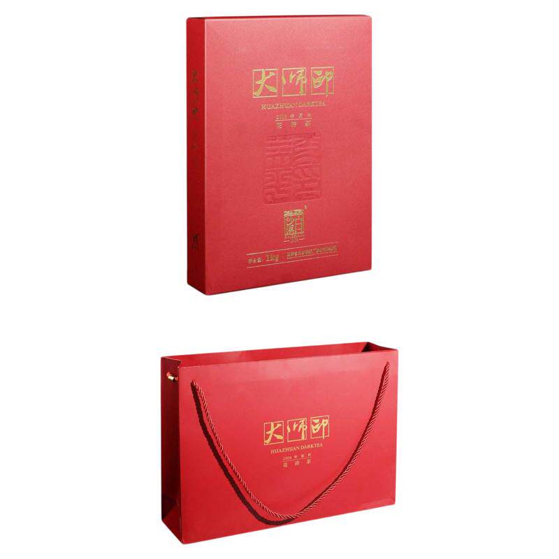 白沙溪湖南安化黑茶2008年老茶原料花砖茶1kg礼盒装大师印1kg