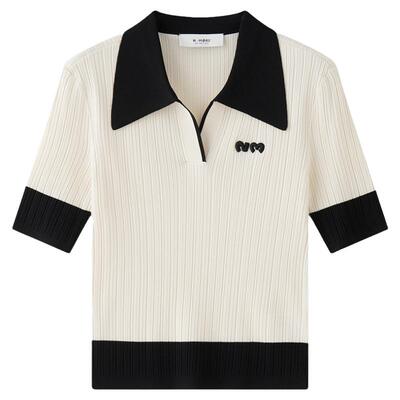 【618限时直降】N·MORE设计师品牌 罗纹肌理撞色翻领短袖polo衫