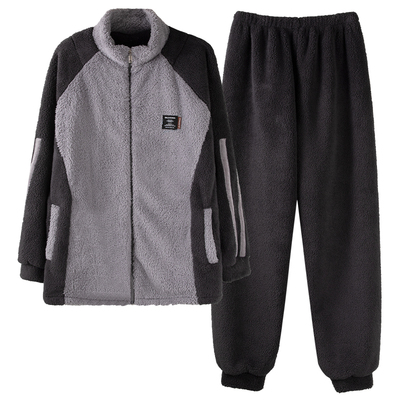 珊瑚绒睡衣男2025秋冬季加绒加厚