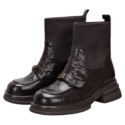 星期六加绒款轻奢百搭短靴