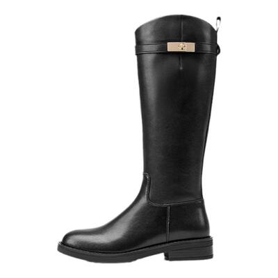 BEAU黑色骑士靴显瘦长筒靴