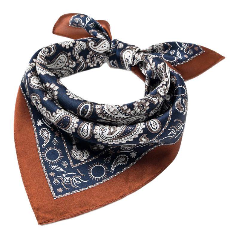 安格拉红腰果花70cm方巾阿美咔叽色系小丝巾护颈围巾防晒围脖