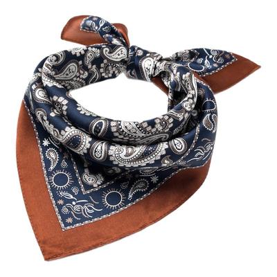 安格拉红腰果花70cm方巾阿美咔叽色系小丝巾护颈围巾防晒围脖