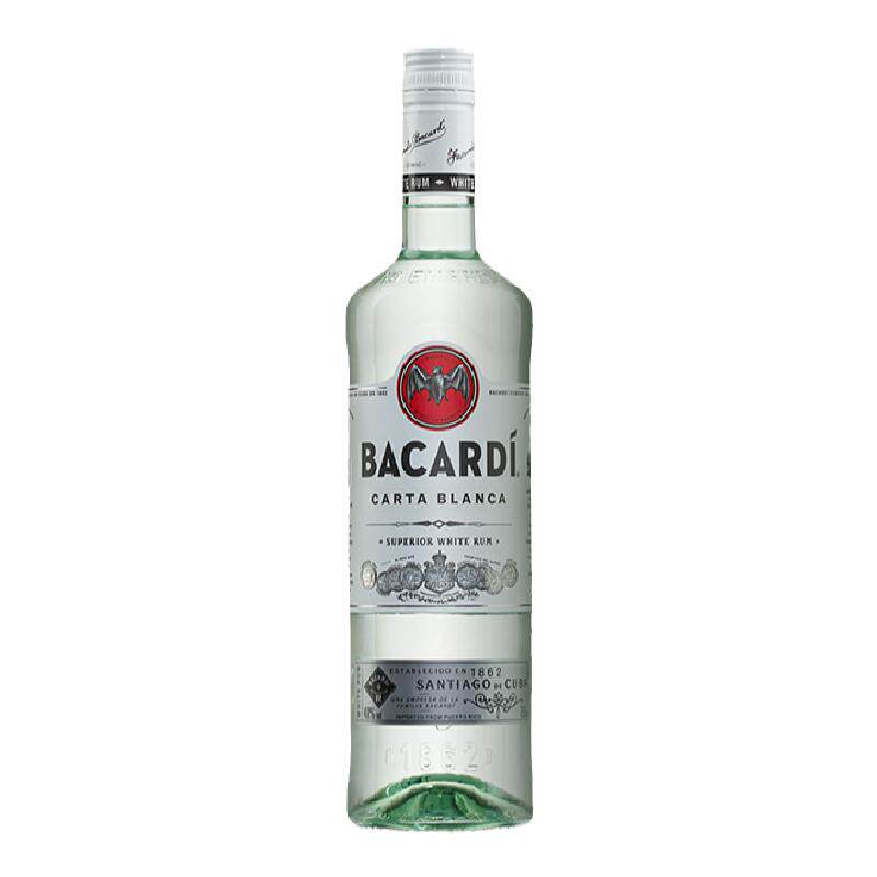 【官方正品】Bacardi百加得白朗姆750ml洋酒莫吉托调酒基酒鸡尾酒