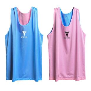 运动双面穿篮球服上衣男美式背心训练队服学生比赛两面穿运动球衣