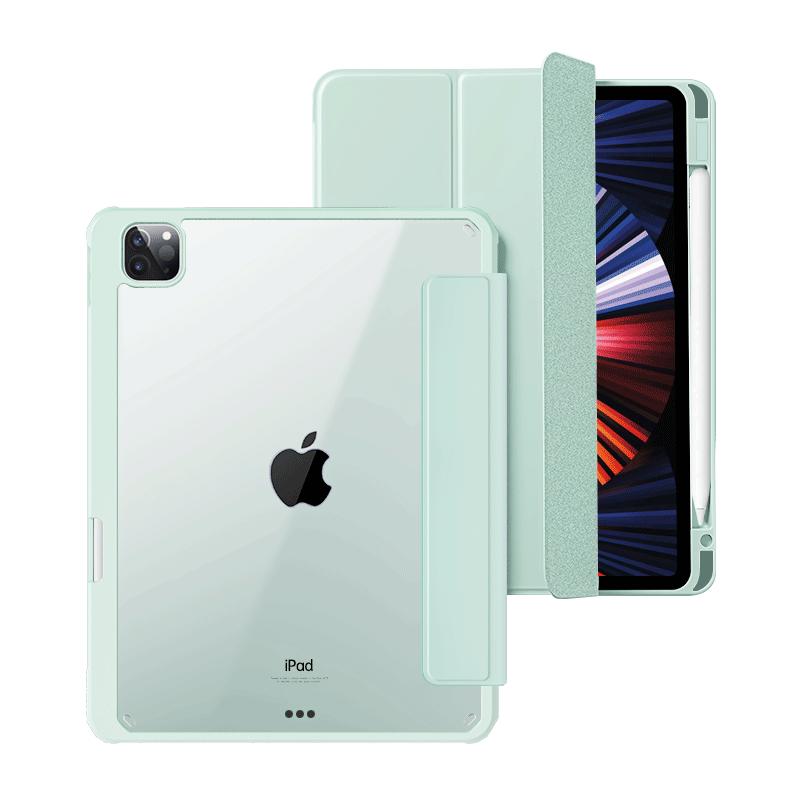 适用2021iPad保护壳2022苹果ipad10保护套air5平板2020pro11带笔槽2019亚克力air4防弯mini6磁吸拆分12.9透明