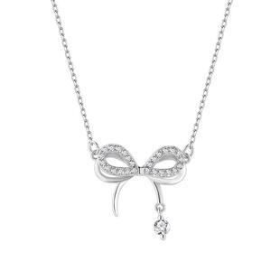 「蝶梦」纯银s999蝴蝶结项链女轻奢小众高级锁骨链情人节生日礼物