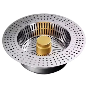 不锈钢厨房水槽过滤网洗菜盆漏水塞洗碗池通用款水槽弹跳芯下水器
