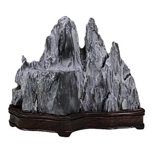 中式灵璧石平台宋山型靠山子笔架山禅意家居玄关装饰品真石头摆件