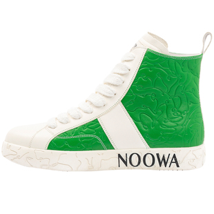 【李希侃同款】NOOWA设计师款高帮鞋2026新款情侣真皮休闲小白鞋