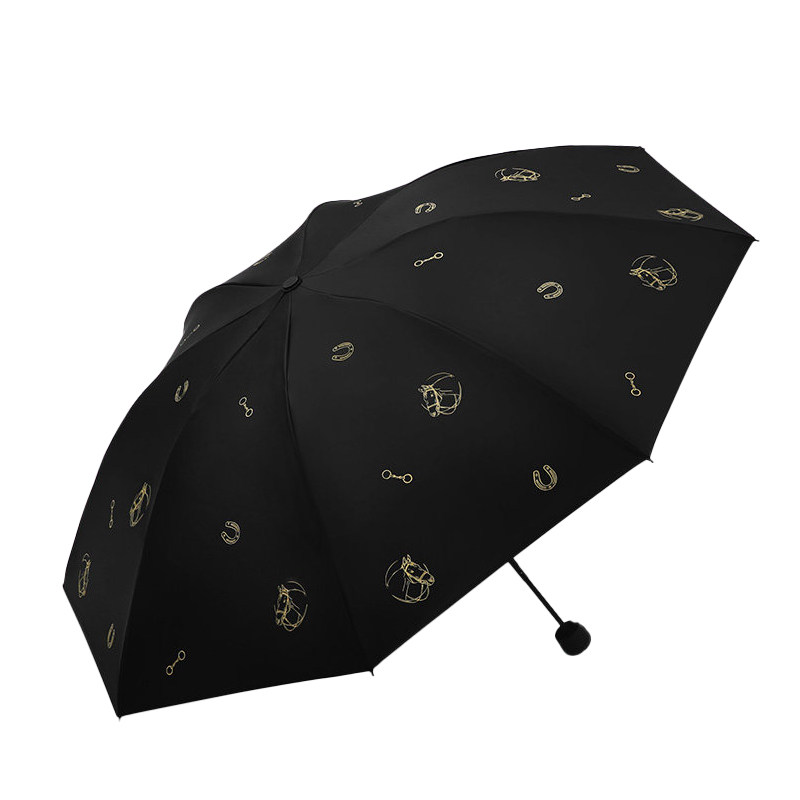 天堂2026新款三折晴雨黑胶防晒遮阳logo定制加大双人伞女雨伞折叠