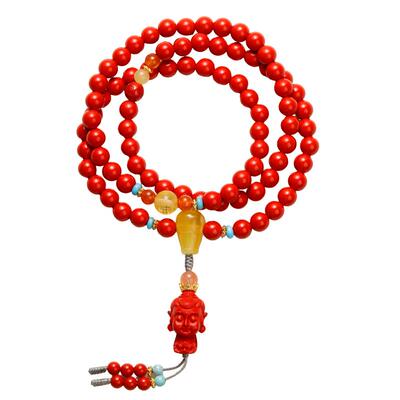 天然原矿朱砂生肖守护神手串