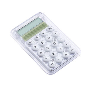 迷你小型计算器mini小号随身便携型小学生高颜值透明可爱儿童计算机办公室用学生考试专用女生数学记算计数