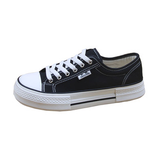 人本大头帆布鞋女款增高跟休闲鞋2025夏季新款韩版百搭学生板鞋子