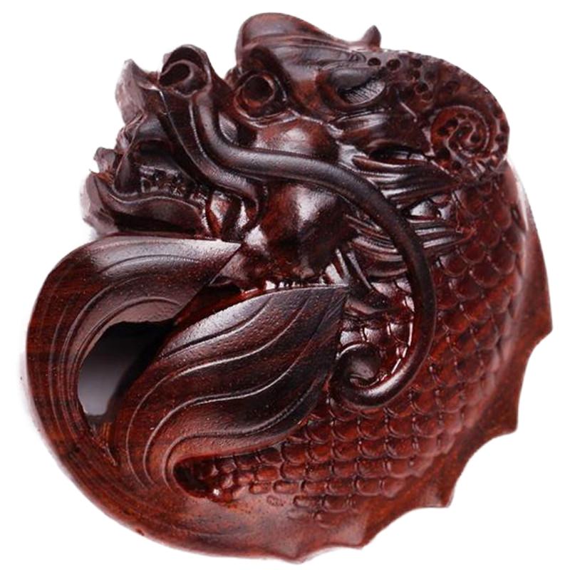 印度小叶紫檀手玩随身挂件鱼化龙