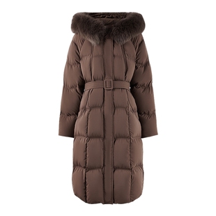 可拆卸真狐狸毛领羽绒服女2025年冬季新款气质长款保暖棉衣外套