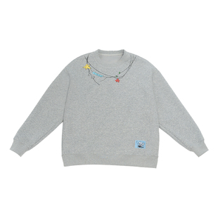 LOGICAT印花卫衣圆领百搭舒适内搭男女情侣装潮流宽松长袖上衣