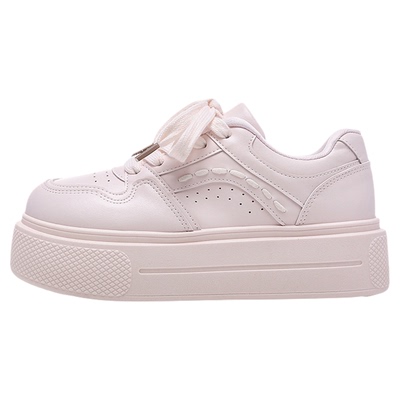 小卤球球 韩系面包鞋厚底小白鞋子女2026新款爆款4.5CM增高板鞋