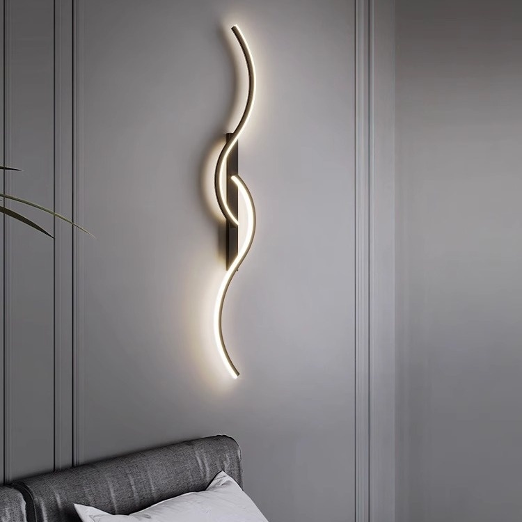 现代简约卧室床头灯壁灯客厅灯具简轻格极道过栅奢背景墙走廊壁灯