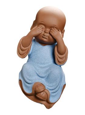 晟初披坐三不小和尚摆件