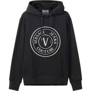 【自营】VJC范思哲 男士棉质加绒款连帽卫衣运动衫73GAIT05 CF00T