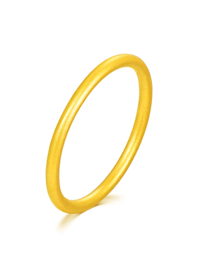 庆大福黄金古法素圈戒指男女款