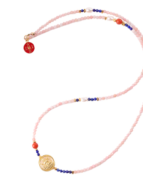 LUCKYLOTUS珠宝首饰原创手作天然粉澳宝国风项链三圈手链粉黛佳人