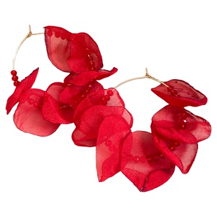 赵露思同款红色花朵耳圈女独特绝美中式耳环耳坠本命年耳饰敬酒服