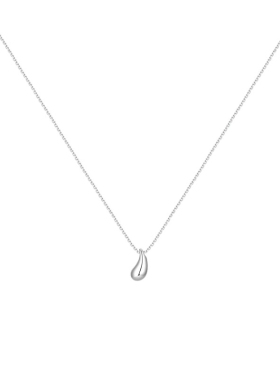 S925通体纯银水滴弹簧吊坠项链女